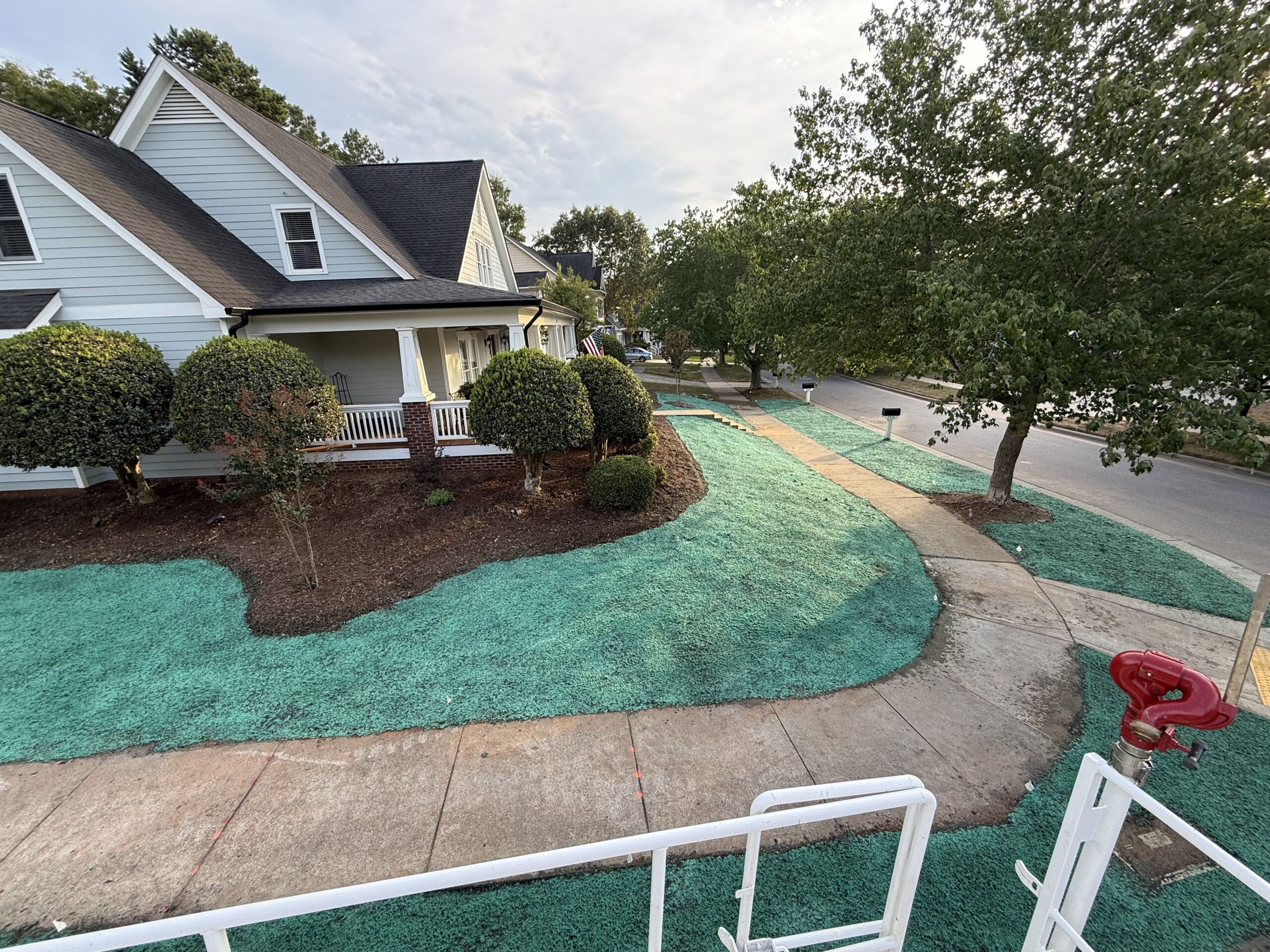 Bare graded ground before hydroseeding in Chatham County, NC