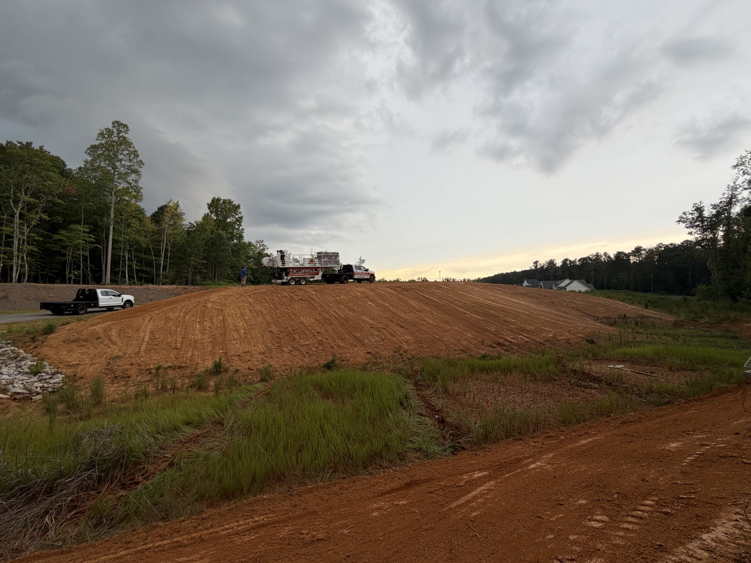 Failed lawn on compacted red clay in the Triangle