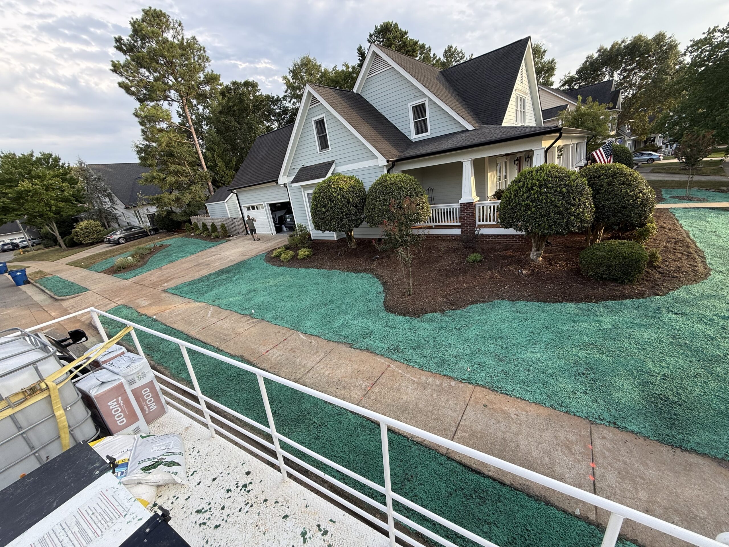Lake slope — Pittsboro — hydroseeding by NC Lawnstar in Chatham County, NC