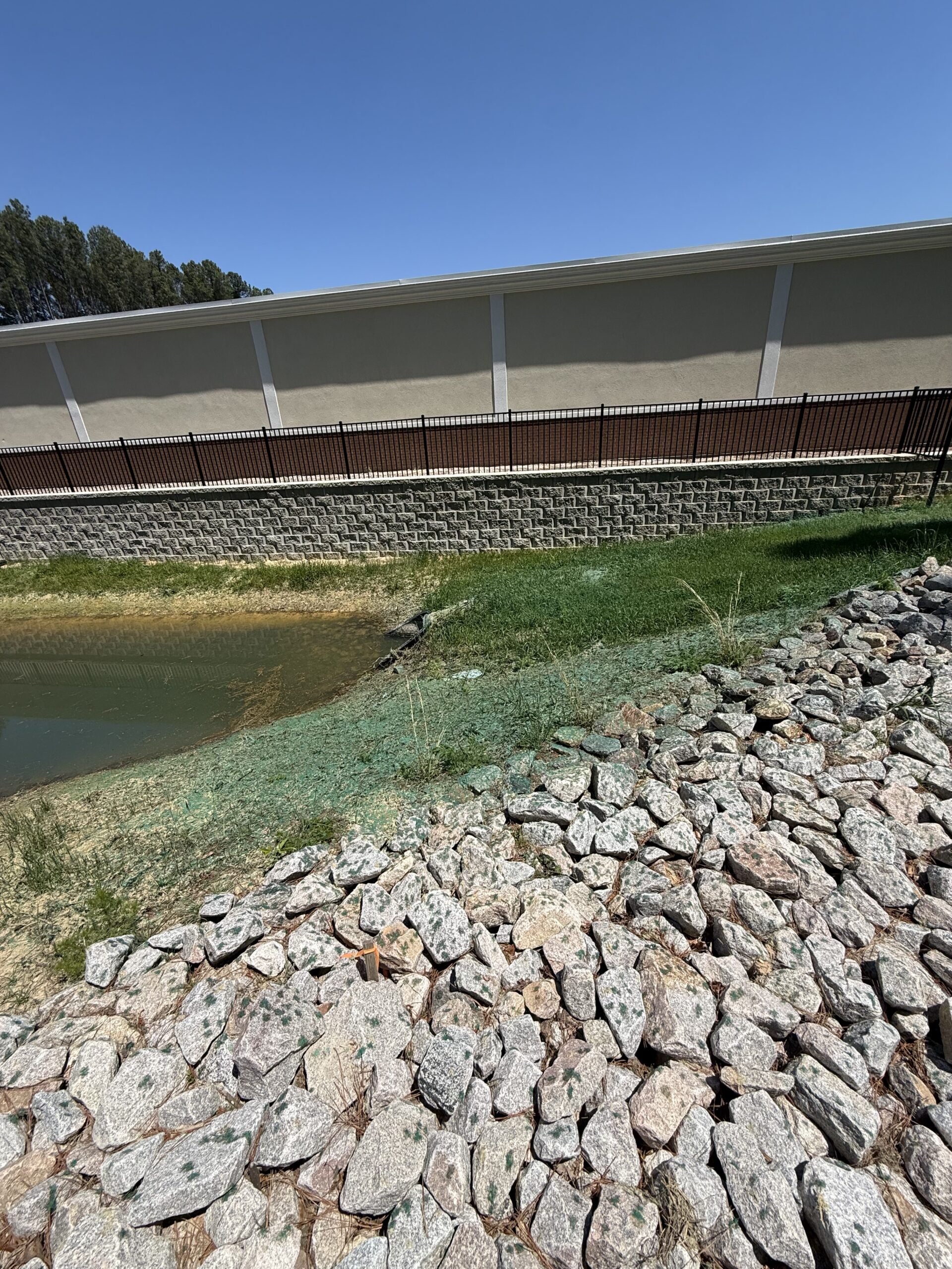 Detention basins & ponds — hydroseeding and erosion control in Raleigh, NC